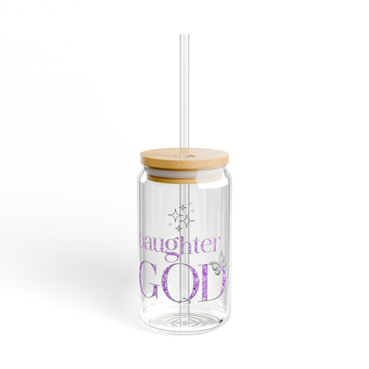 Daughter of God 16oz Sipper Glass | Christian Faith Drinkware Gift for Women