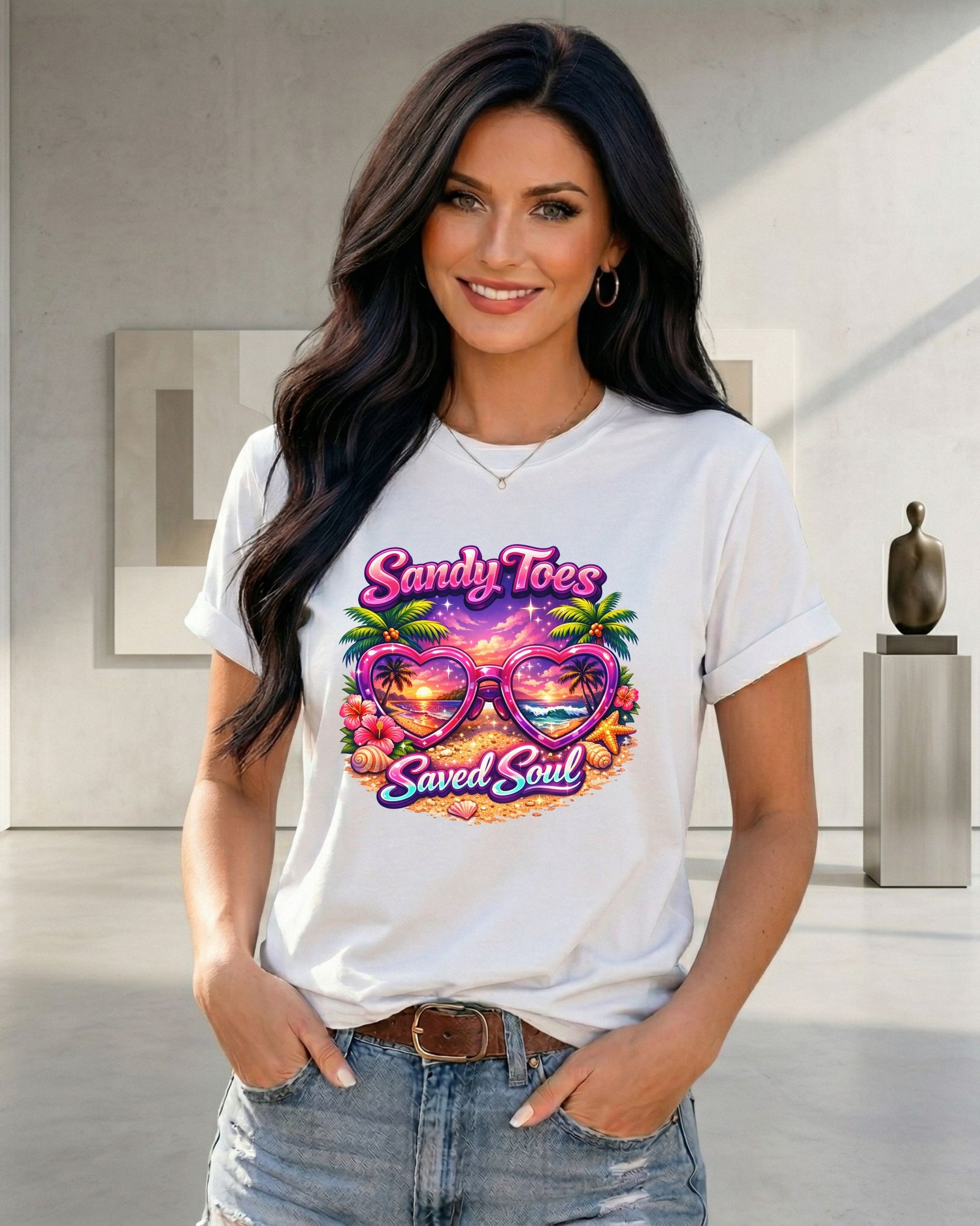 Sandy Toes Saved Soul T-Shirt | Christian Beach Faith Tee