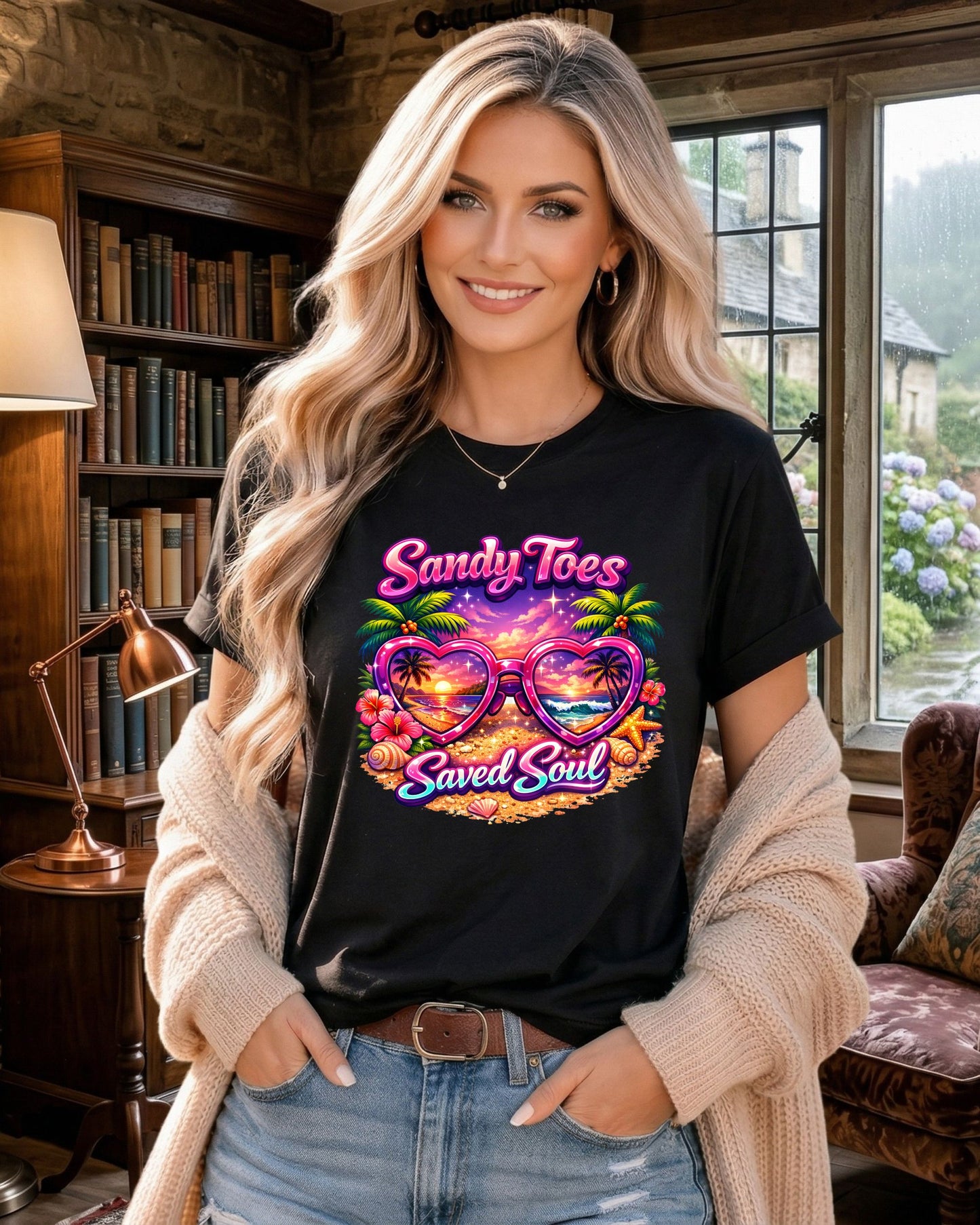 Sandy Toes Saved Soul T-Shirt | Christian Beach Faith Tee