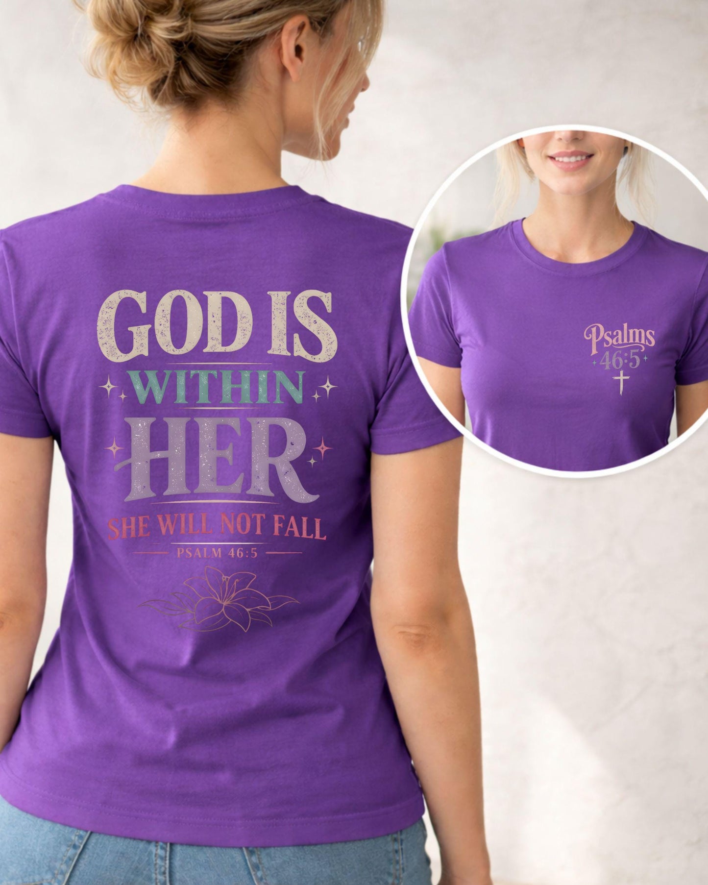 God Is Within Her T-Shirt | Psalms 46:5 Faith Tee