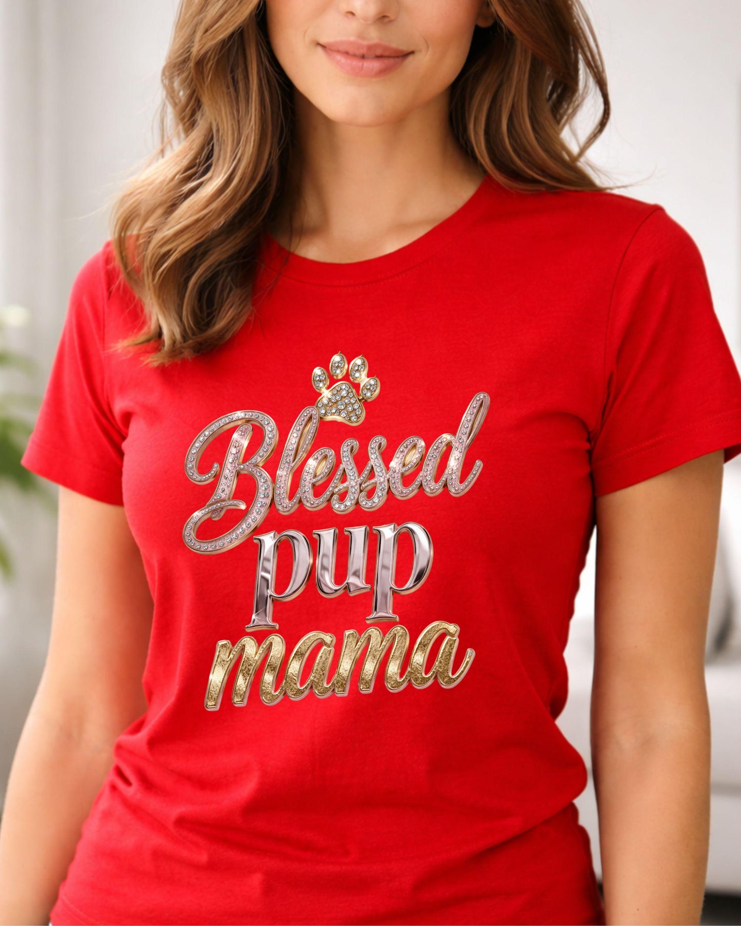 Blessed Pup Mama T-Shirt | Paw Print Dog Mom Shirt