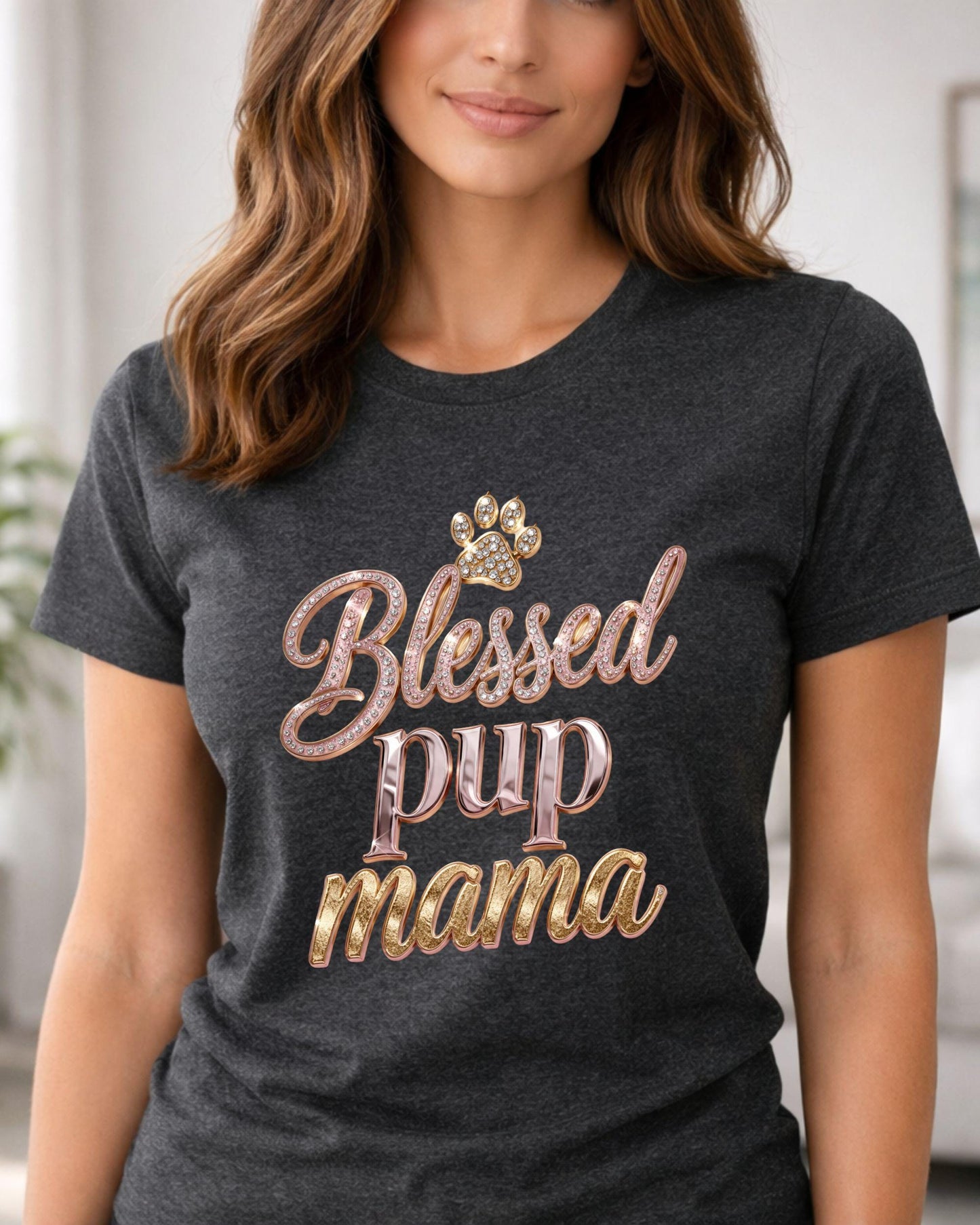 Blessed Pup Mama T-Shirt | Paw Print Dog Mom Shirt