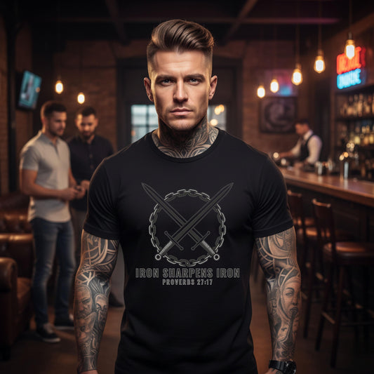 Iron Sharpening Swords T-Shirt | Proverbs 27:17 Christian Tee